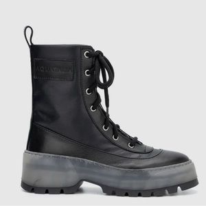 Aquatalia Aisa Recycled Nylon Leather Glossy Chunky Platform Eco Boots NWOT 9.5